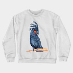 Great Red black palm cockatoo goliath parrots watercolor Crewneck Sweatshirt